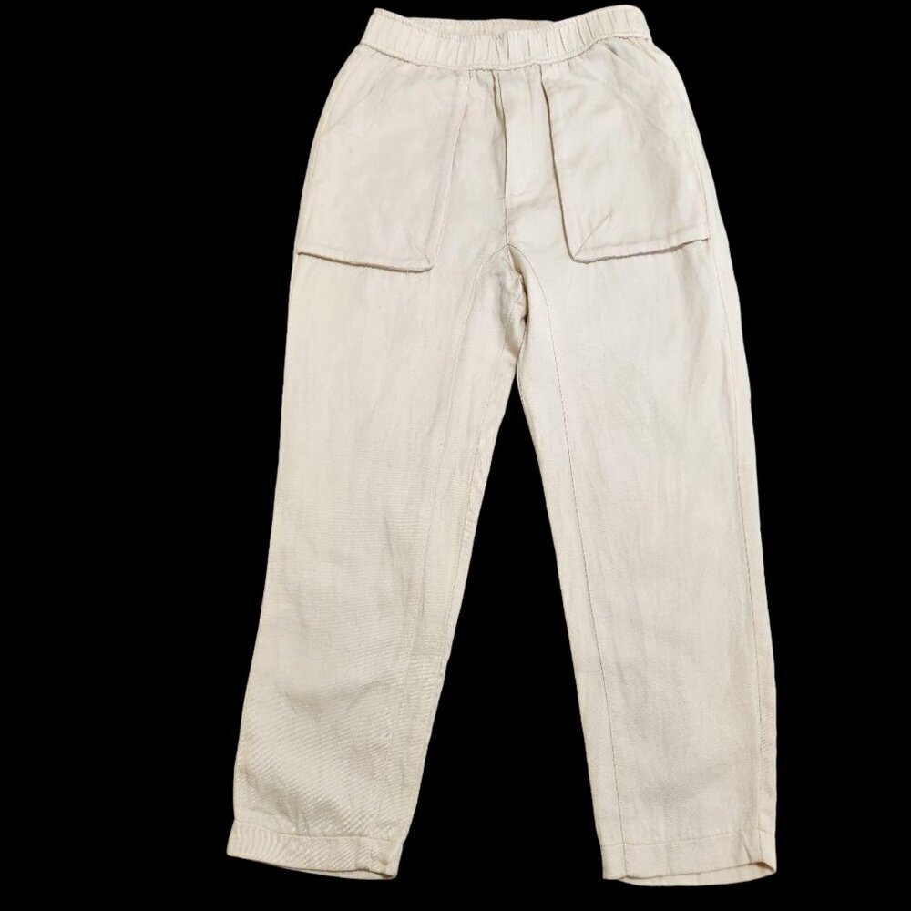 (NWOT) ZARA Ivory Cropped Tapered Pants | High Waist Loose Fit | XS​